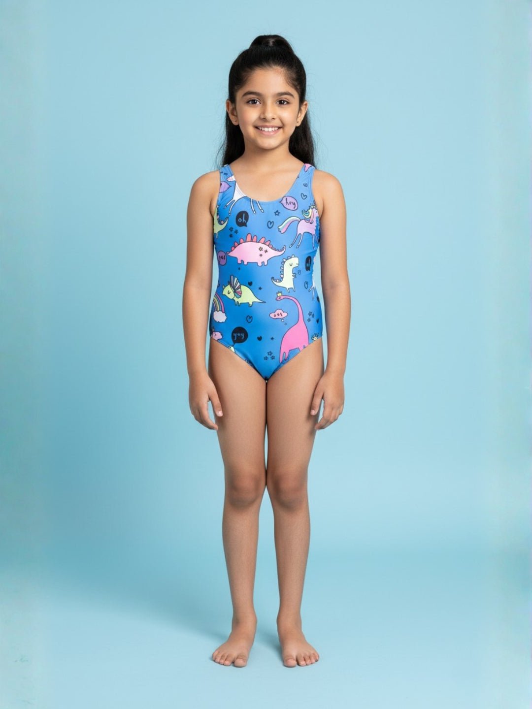 Unicorn And Dino Dream Girls Swimsuit - 2 - 4 Years Kids Swimwear
