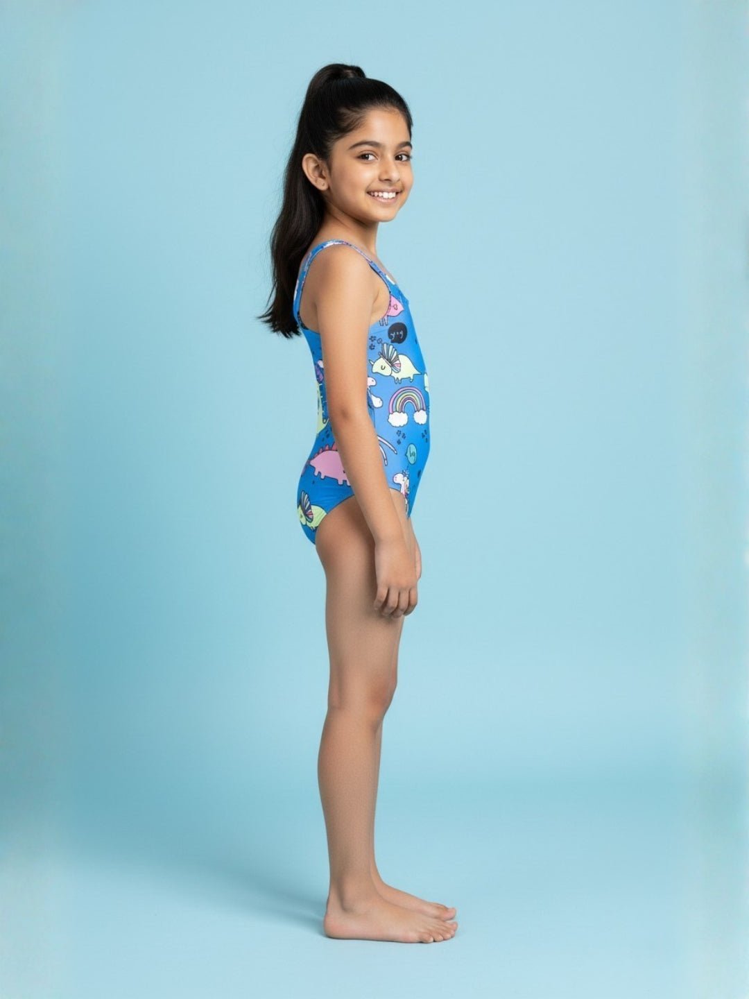 Unicorn And Dino Dream Girls Swimsuit - 2 - 4 Years Kids Swimwear