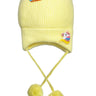 Unicorn Baby Knitted Cap With Faux Fur- Yellow - WNCP-LS-FXFYLW