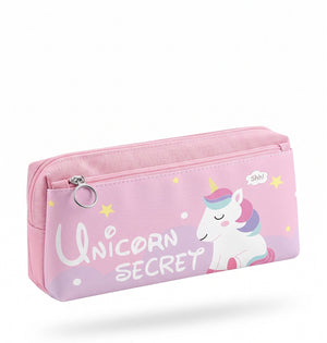 Unicorn Secret Large Capacity Canvas Pencil Case for Kids - Stationery