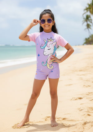 Unicorn Splash Girls Swimsuit - 2 - 4 Years Kids Swimwear