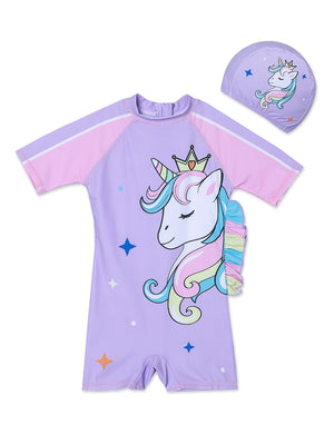Unicorn Splash Girls Swimsuit - KSW - SG - UNSPL - 2 - 4