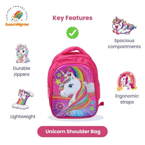 pink unicorn kids school bag durable and spacious design