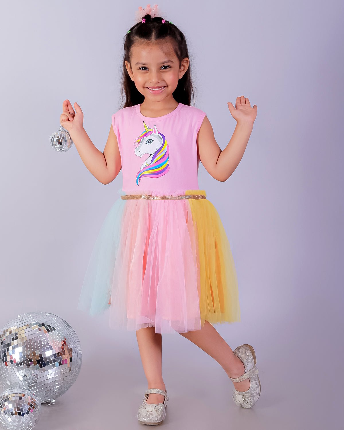 Unicorn Tulle Girls Casual Dress