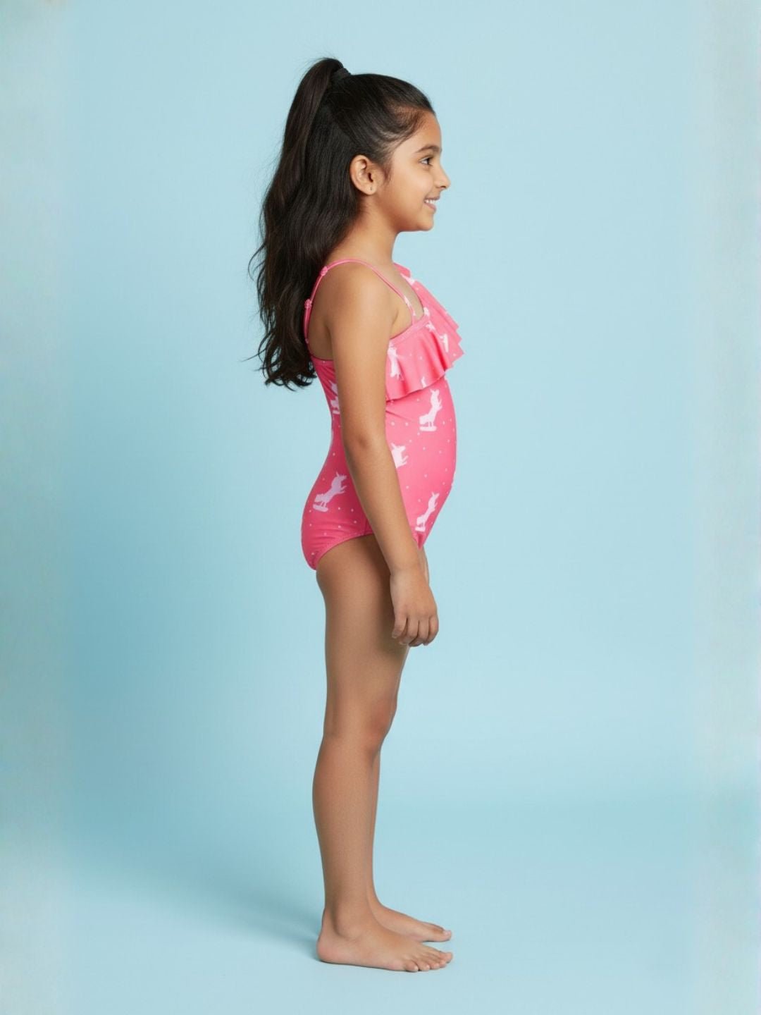 Unicorn Wave Girls Swimsuit - 2 - 4 Years Kids Swimwear