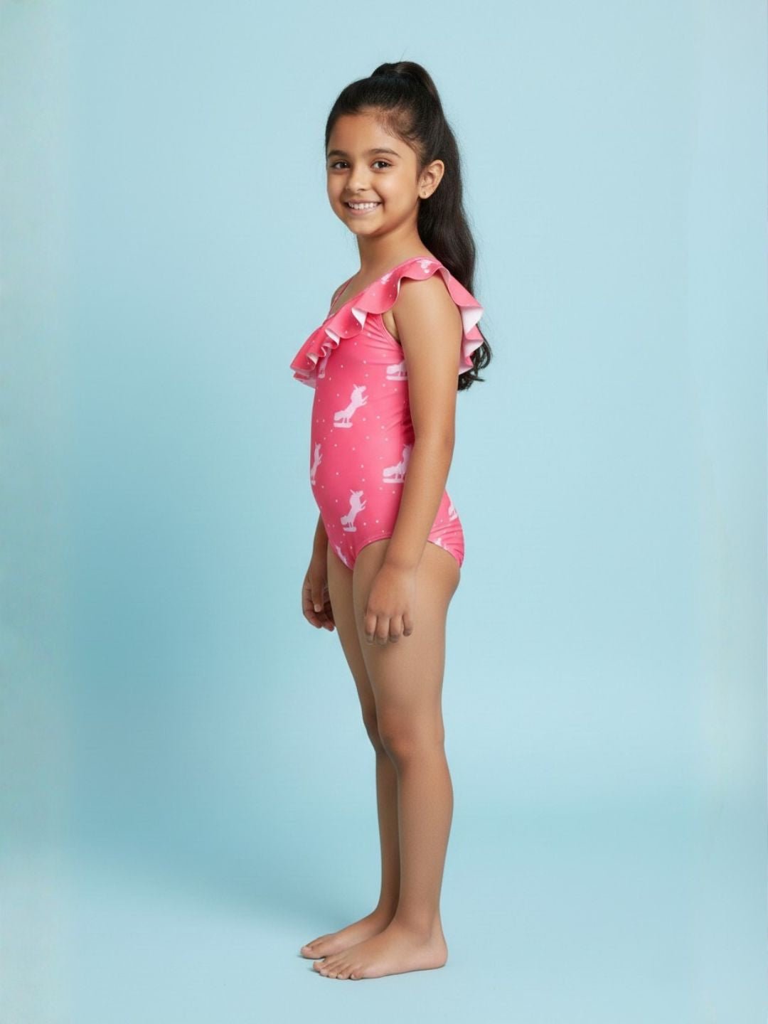 Unicorn Wave Girls Swimsuit - 2 - 4 Years Kids Swimwear