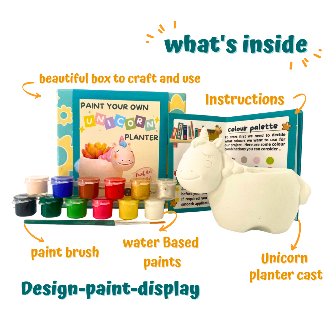 Craftopedia Paint Your Own Unicorn Planter | DIY Art and Craft Kit