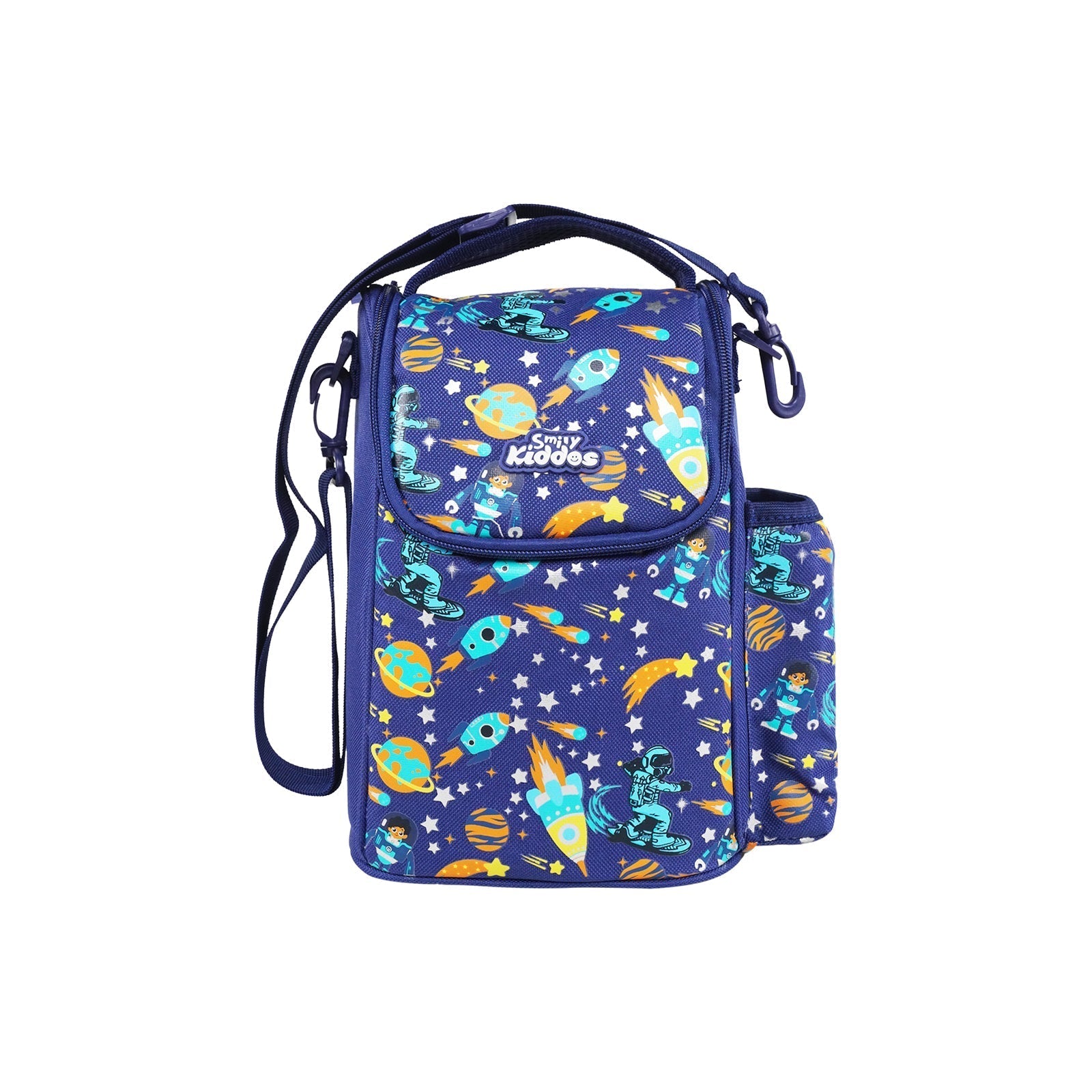 Smily Kiddos Space Astronaut Strap Lunch Bag V3 | Insulated Lunch Bag for Kids – Blue
