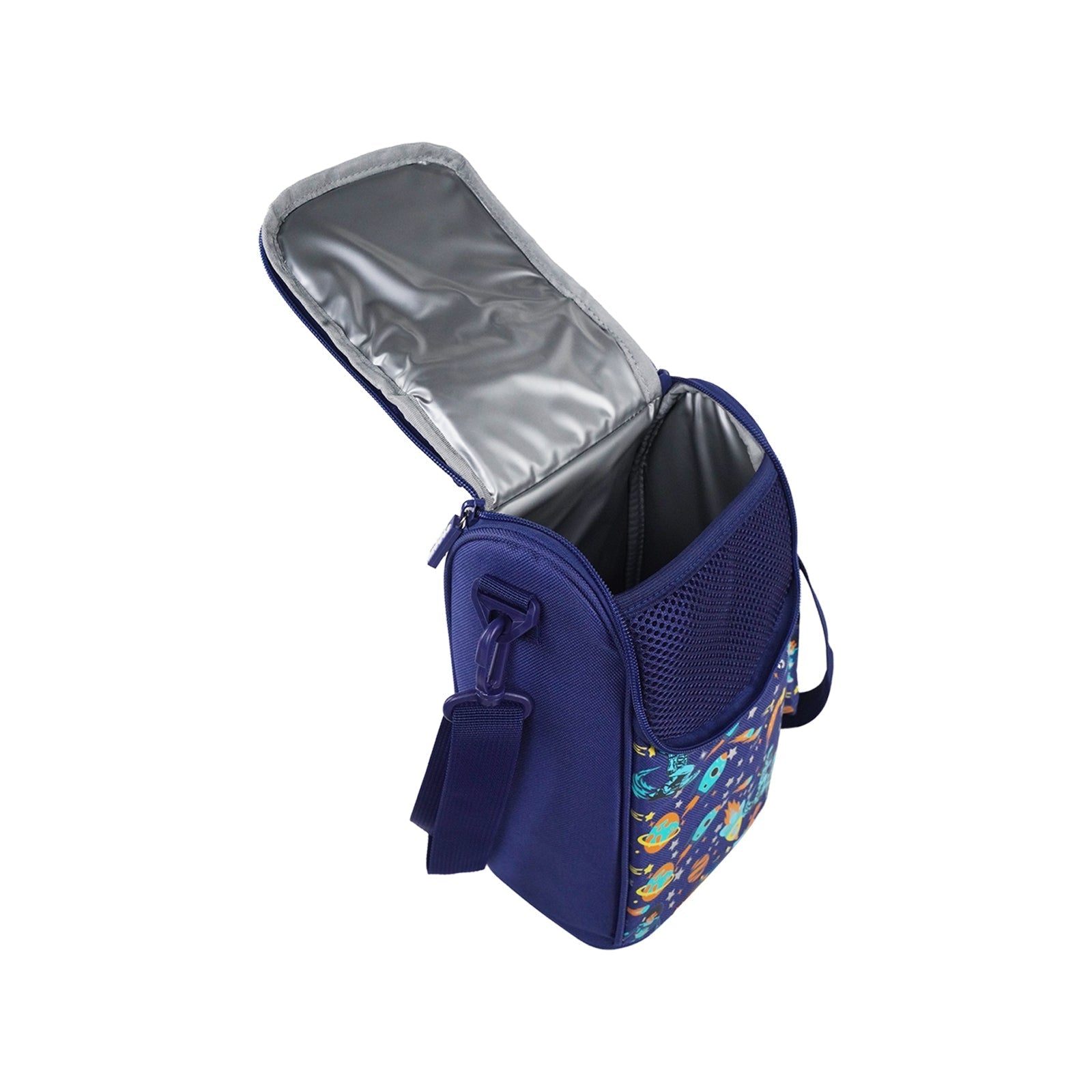 Smily Kiddos Space Astronaut Strap Lunch Bag V3 | Insulated Lunch Bag for Kids – Blue