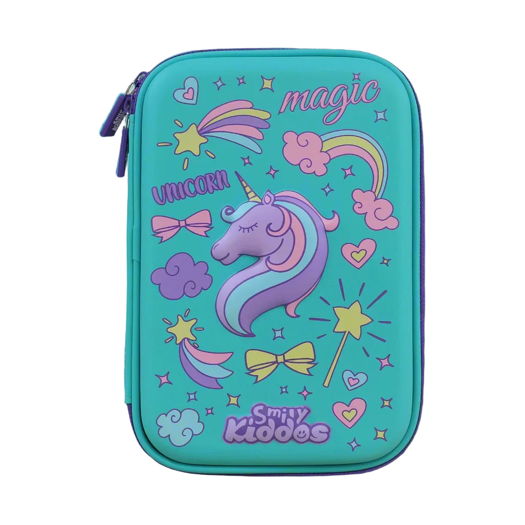 Smily Kiddos Single Compartment pencil case v2 unicorn theme green