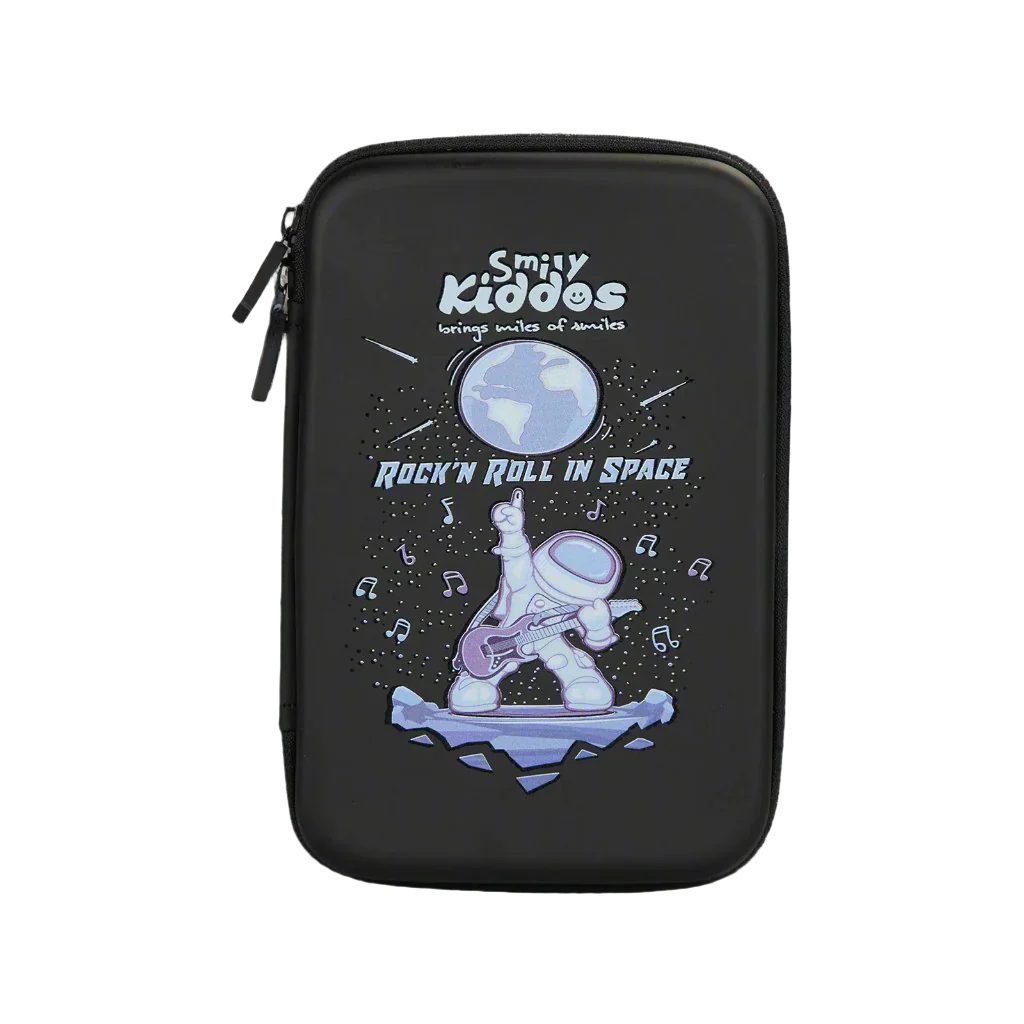 Smily Kiddos Single Compartment EVA Pencil Case - Space Rock Star Black