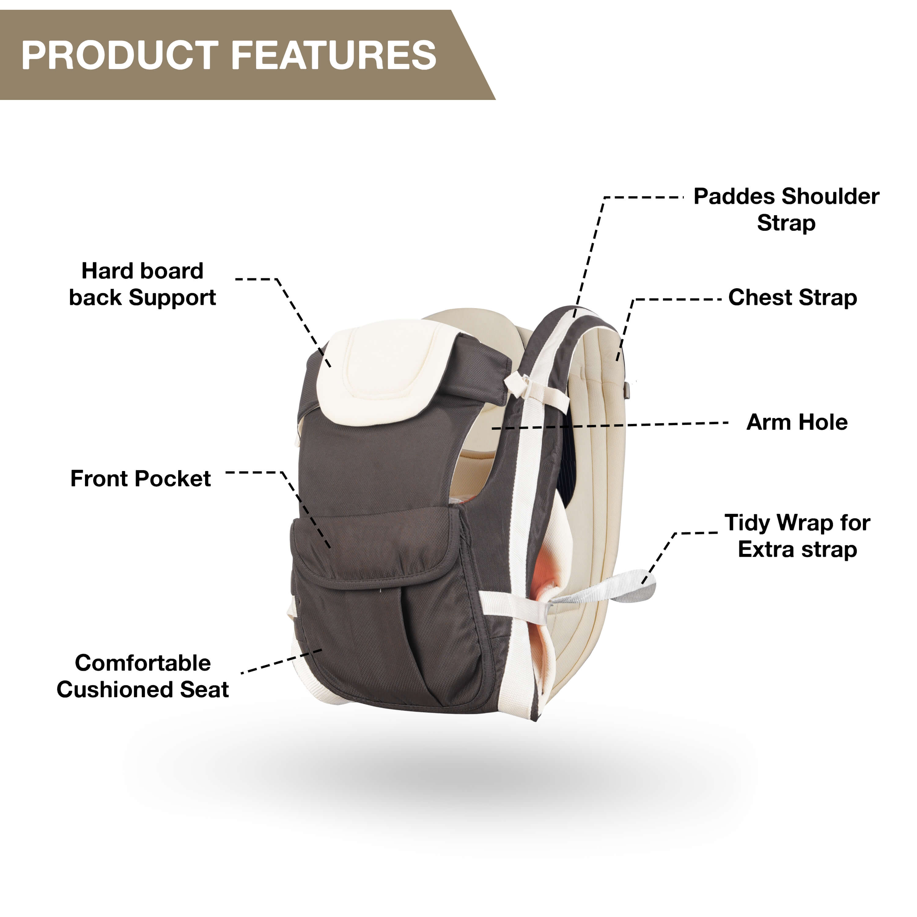 Happy Bear-Baby Carrier Bag/Adjustable Hands Free 4 in 1 Baby/Baby Safety Belt