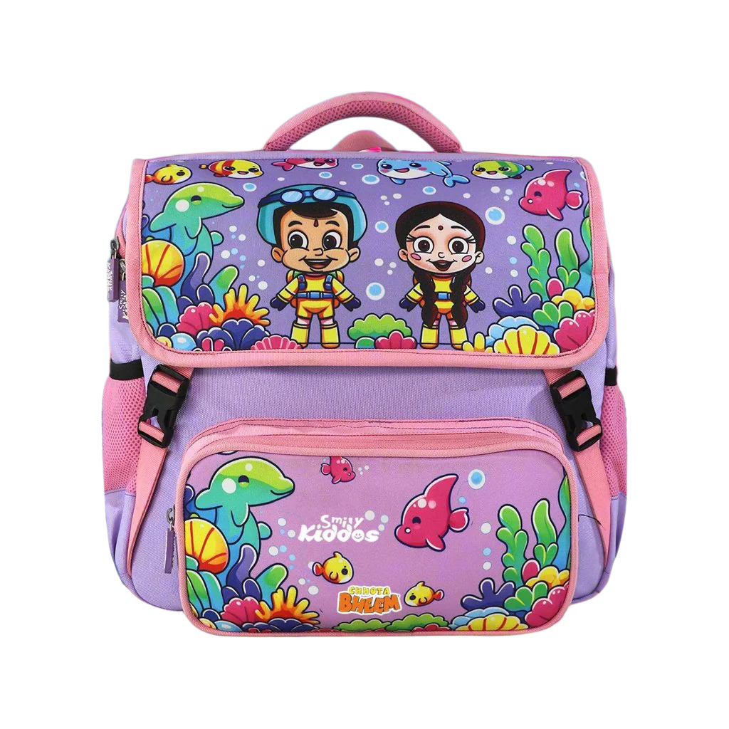 Smily Kiddos - Licensed Chhota Bheem Preschool Backpack I -purple