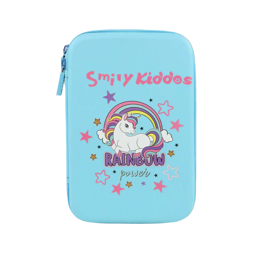 Smily Kiddos Single Compartment Eva Pencil Unicorn Power- Light Blue