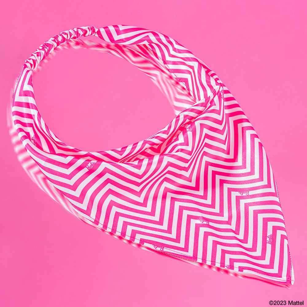 Hair Drama Co  x Barbie Chevron Headscarf - Shades of Pink