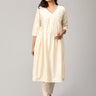 Vanilla Chai Maternity And Nursing Silk Kurta Set - MEW-SK-VNCH-S