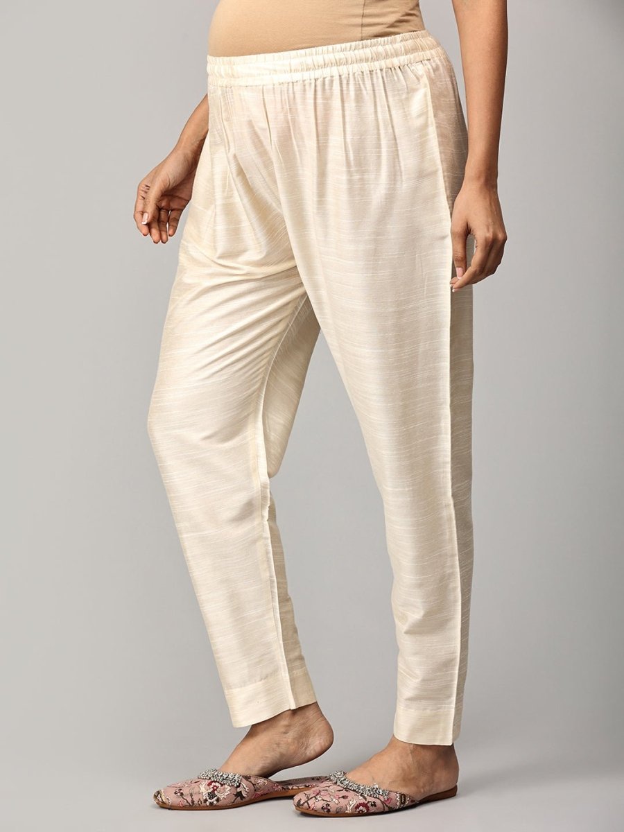 Vanilla Chai Maternity And Nursing Silk Kurta Set - MEW-SK-VNCH-S