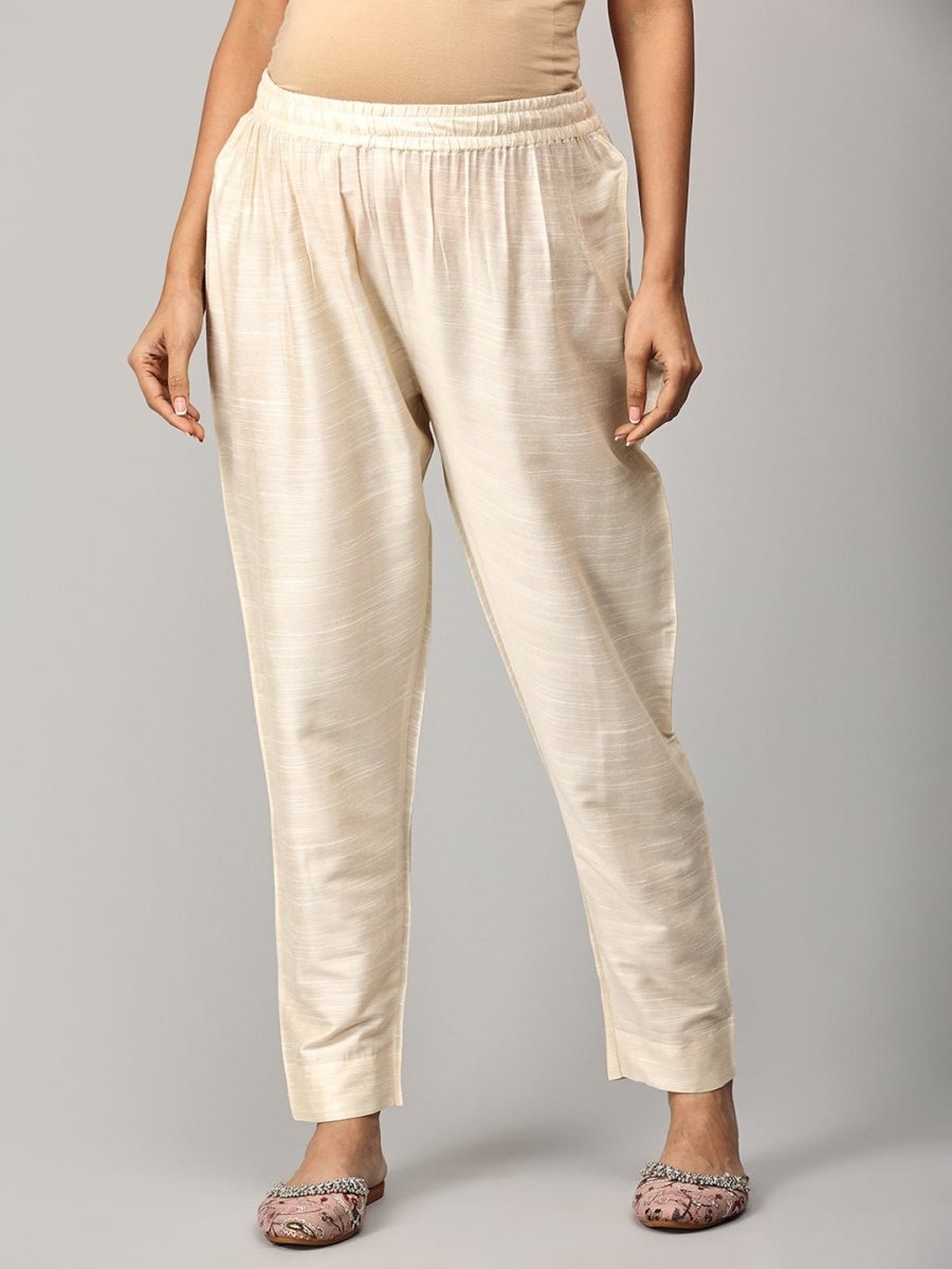 Vanilla Chai Maternity And Nursing Silk Kurta Set - MEW-SK-VNCH-S