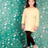 Vanilla Custard Girls Sweater Dress with Brown Leggings - WNCL-DL-VNCS-0-6