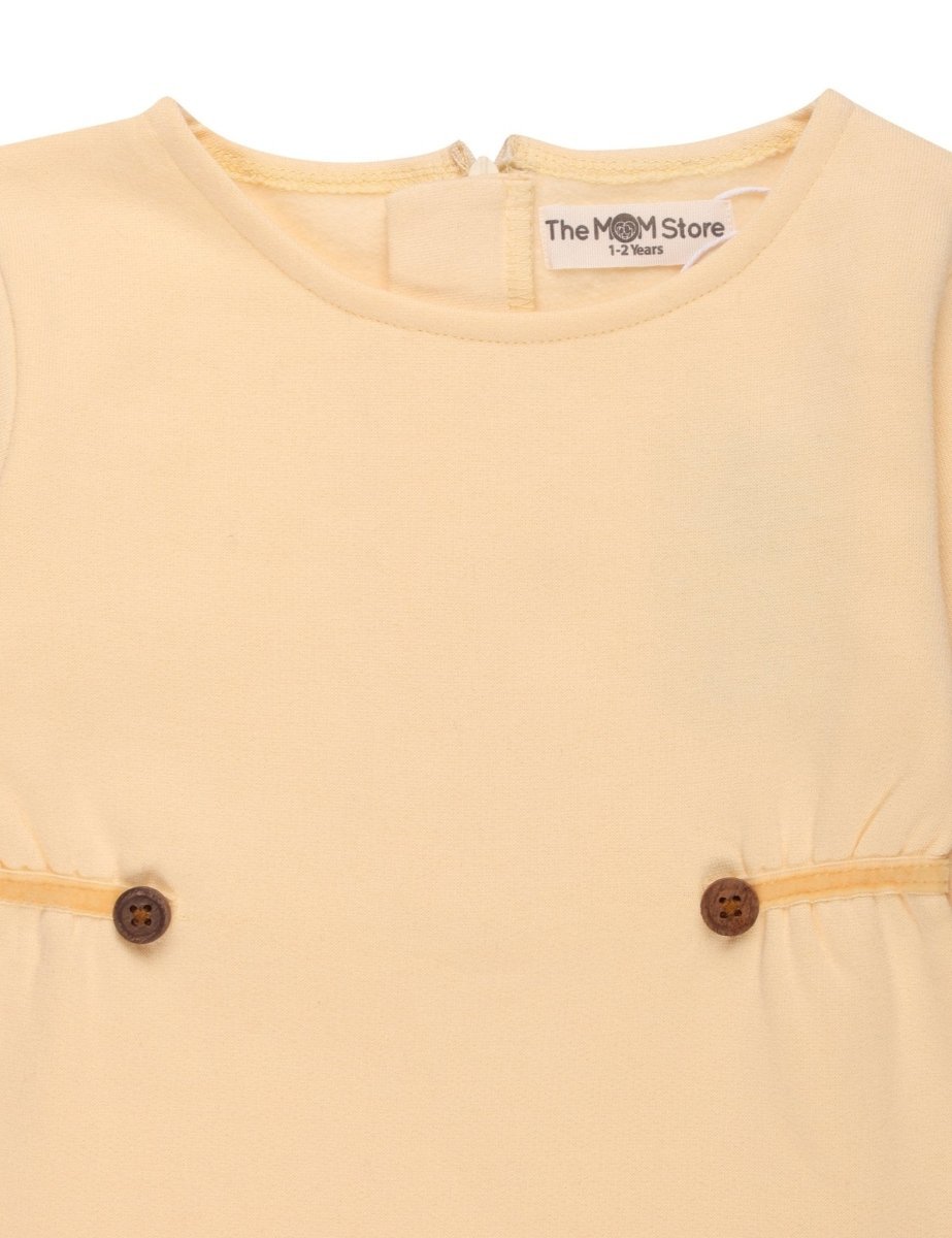 Vanilla Custard Girls Sweater Dress with Brown Leggings - WNCL-DL-VNCS-0-6
