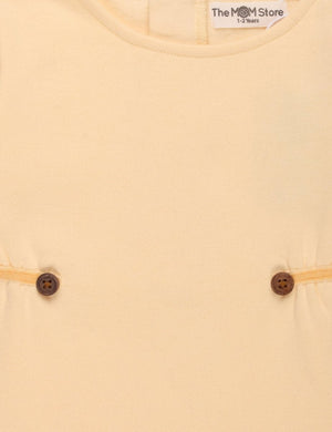 Vanilla Custard Girls Sweater Dress with Brown Leggings - WNCL-DL-VNCS-0-6