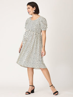 Vanilla Ice Polka Dot Maternity and Nursing Dress - DRS-VNIPD-S
