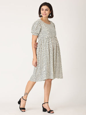 Vanilla Ice Polka Dot Maternity and Nursing Dress - DRS-VNIPD-S
