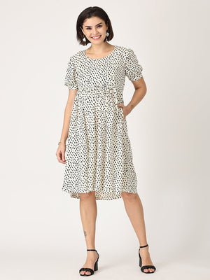 Vanilla Ice Polka Dot Maternity and Nursing Dress - DRS-VNIPD-S