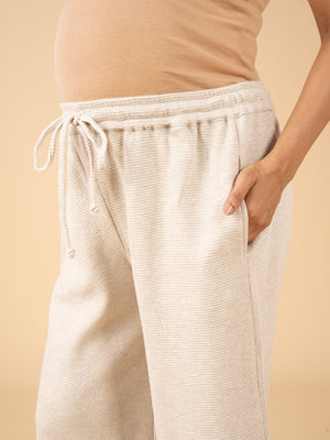 Vanilla Oats Maternity and Nursing Pajama Set - Off White Maternity Nightwear Set