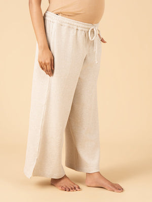 Vanilla Oats Maternity and Nursing Pajama Set - Off White Maternity Nightwear Set