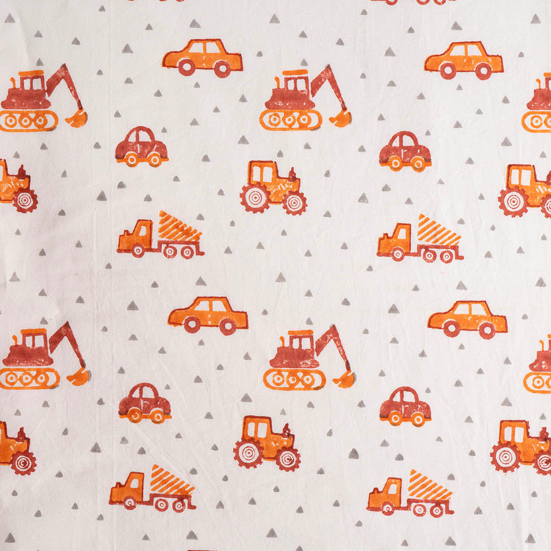 Gudgoodie Flat Crib Bedsheet- 100% Cotton Percale- Vehicles