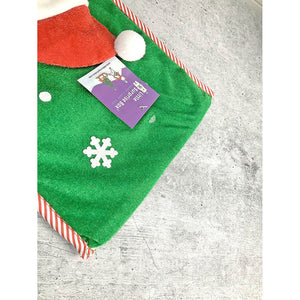 Velvet Glitter Santa Christmas Stocking, 16 inches - XMAS STOCKINGS