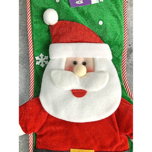 Velvet Glitter Santa Christmas Stocking, 16 inches - XMAS STOCKINGS