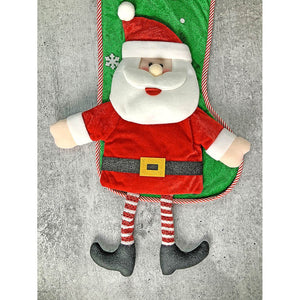 Velvet Glitter Santa Christmas Stocking, 16 inches - XMAS STOCKINGS