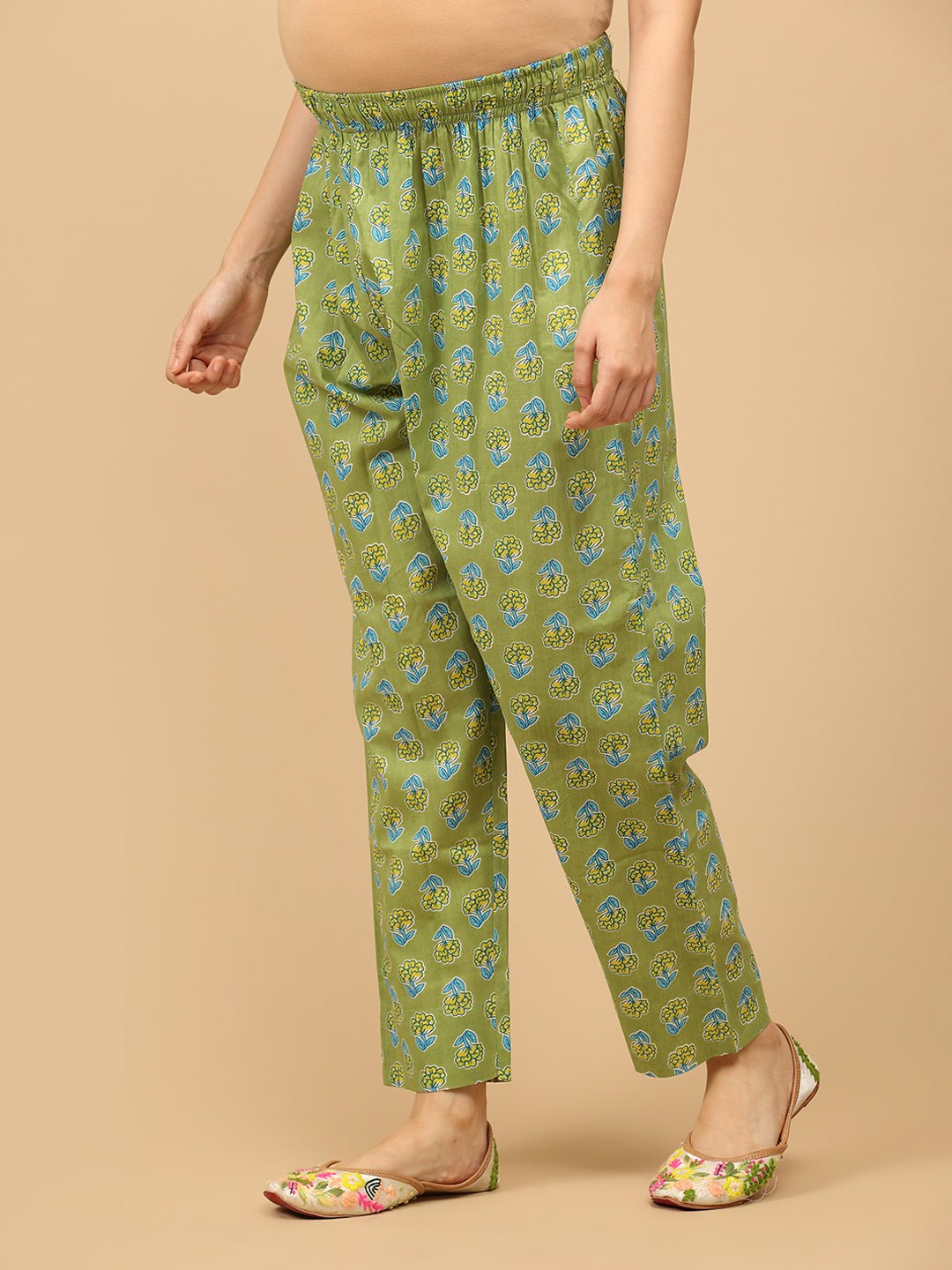 Verdant Ease Maternity and Nursing Kurta Set With Dupatta - MEW - SK - VRDE - S