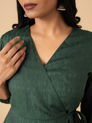 Verdant Luxe Maternity Wrap Dress - S Maternity Casual Dress