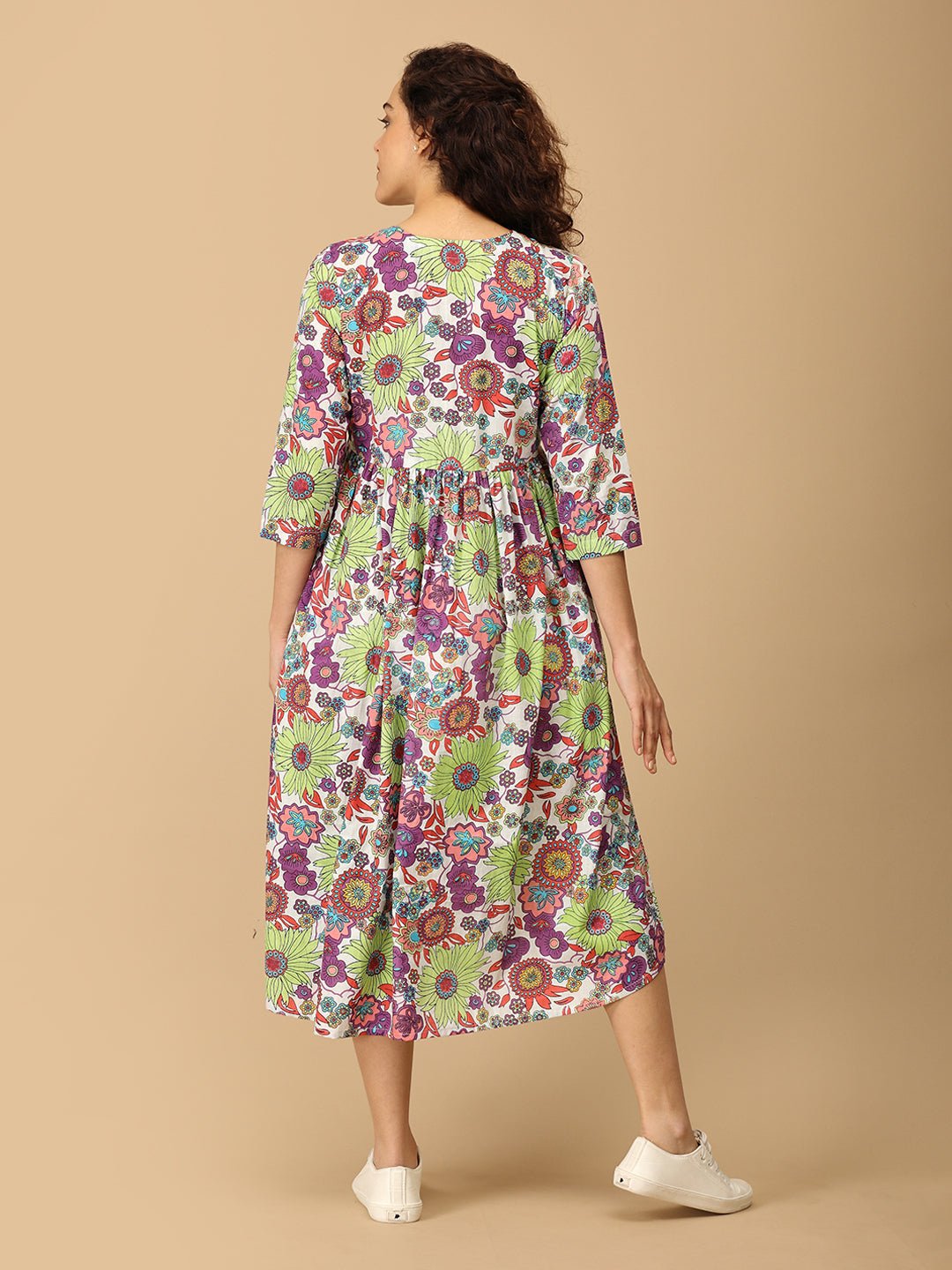 Vibrant Voyage Maternity and Nursing Dress - S Maternity Casual Dress