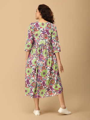 Vibrant Voyage Maternity and Nursing Dress - S Maternity Casual Dress