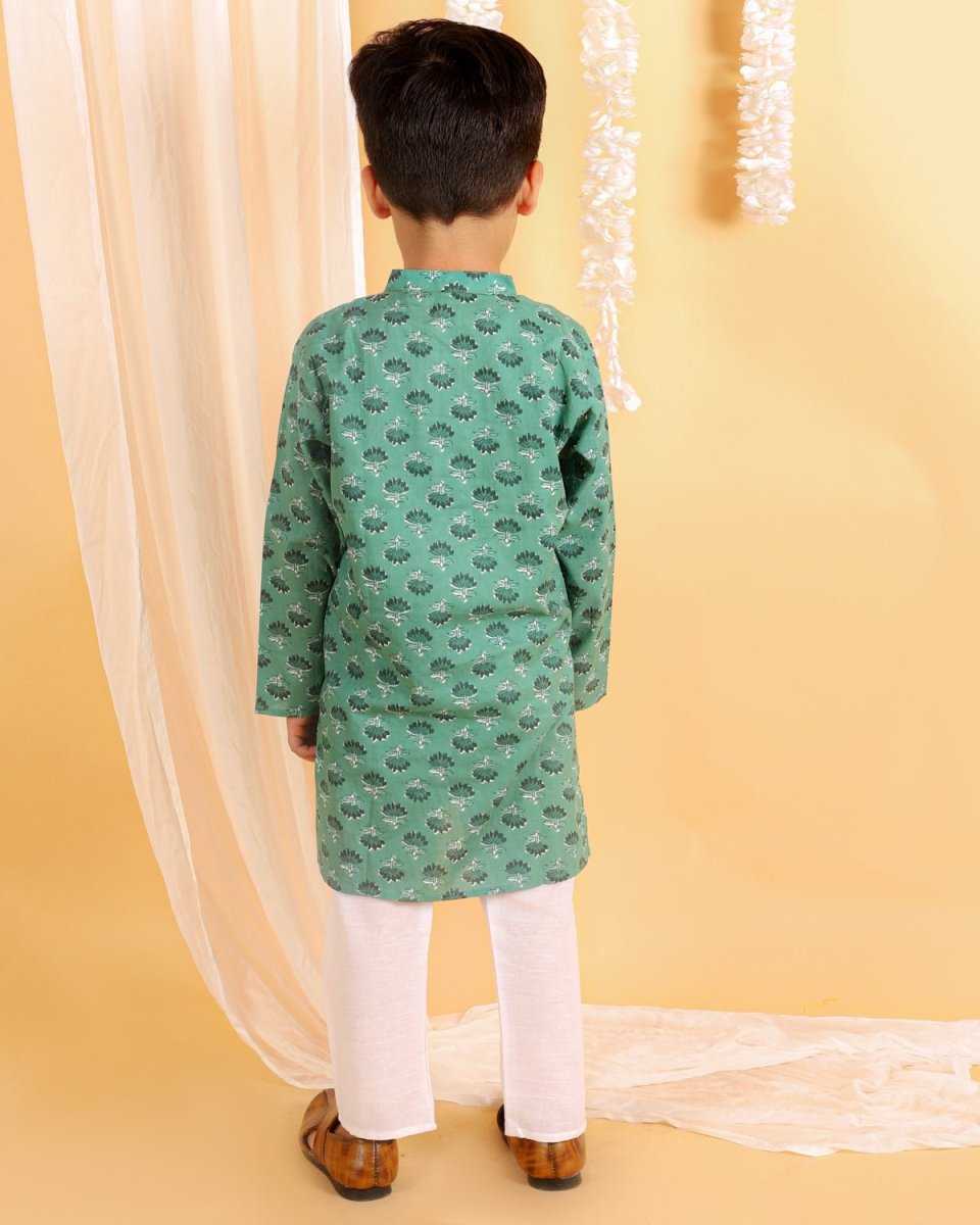 Viridian Green Boys Kurta Pajama Set - KES-SC-VGB-0-6
