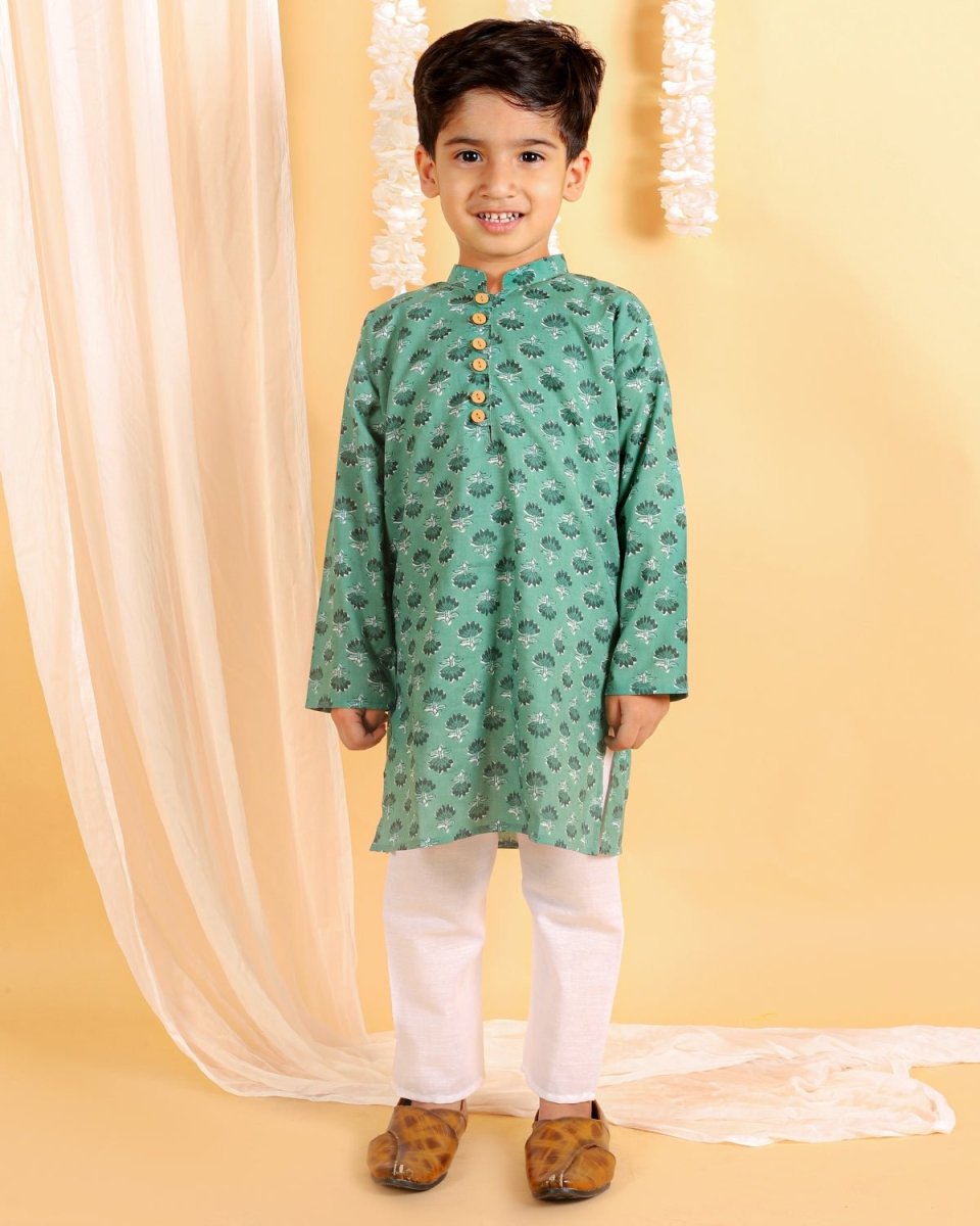 Viridian Green Boys Kurta Pajama Set - KES-SC-VGB-0-6