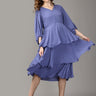 Visionary Blue Tiered Maternity and Nursing Dress - DRS-SD-BLTR-S