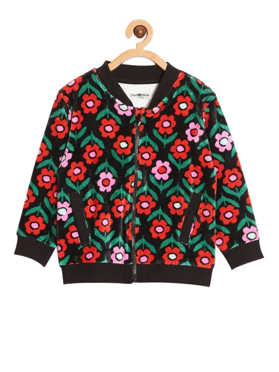 Vivid Floral Girls Bomber Jacket - KWW-PB-VDFL-1-2