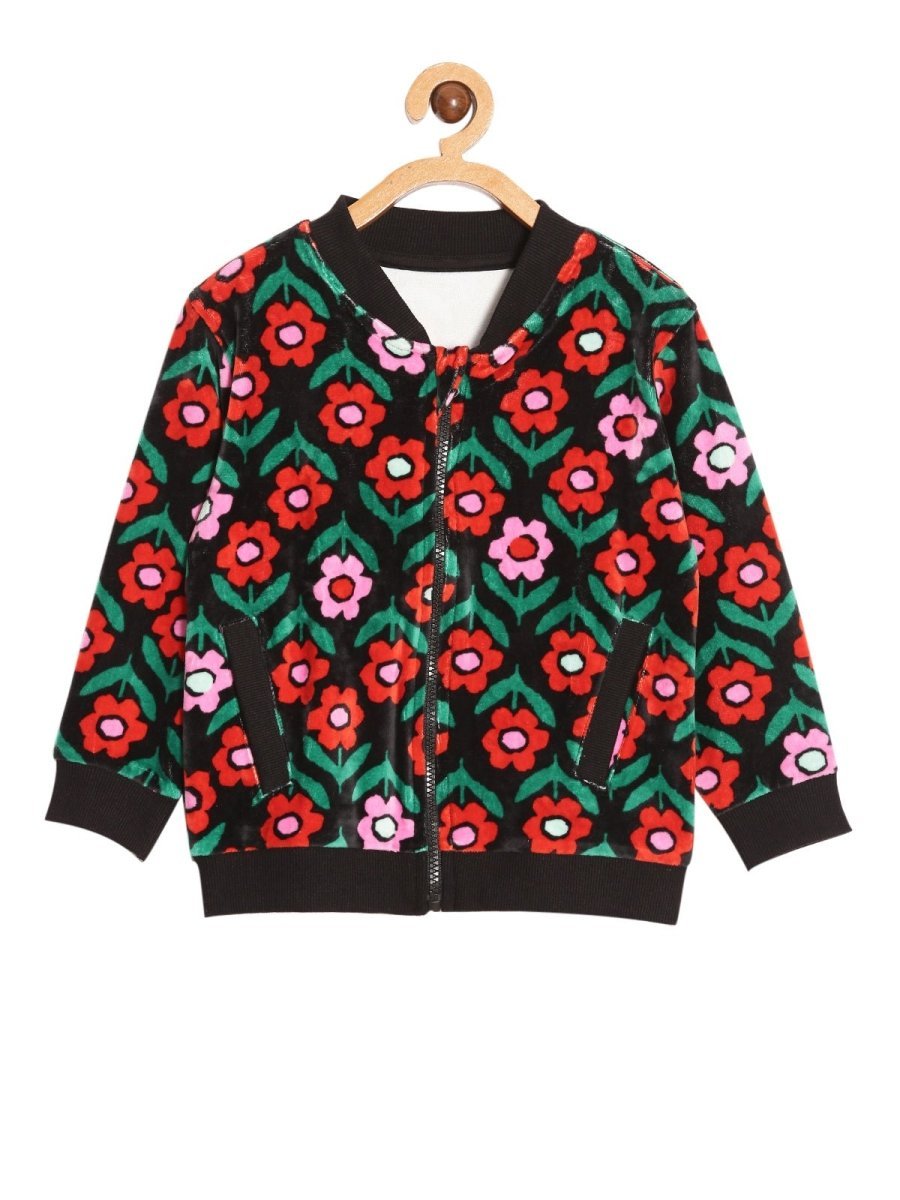 Vivid Floral Girls Bomber Jacket - KWW-PB-VDFL-1-2
