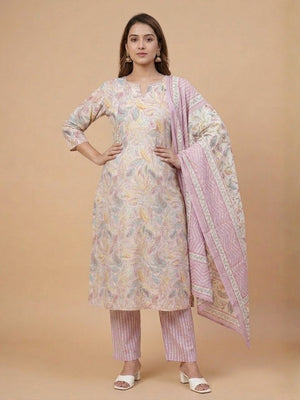 Vivid Vibes Maternity and Nursing Kurta Set With Dupatta - S Maternity Ethnic Set