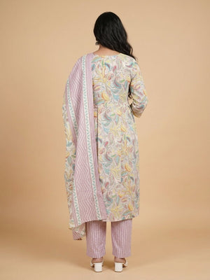Vivid Vibes Maternity and Nursing Kurta Set With Dupatta - S Maternity Ethnic Set
