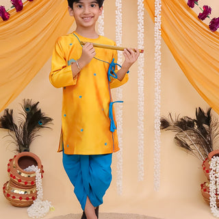 Vrindavan Vibe Embroidered Boys Dhoti Kurta Set - KES - BK - VREBD - 0 - 6
