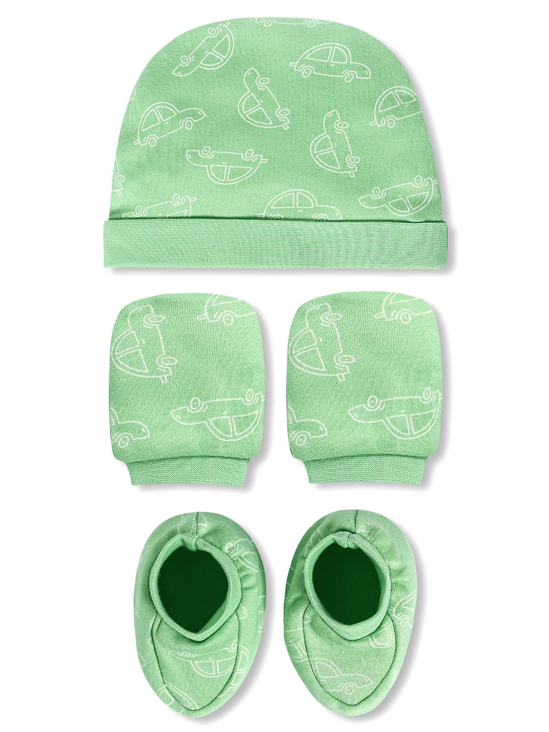 Vroom Vroom - Mittens, Booties and Cap set - MBC - VRMVM
