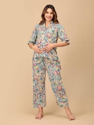 Wander & Bloom Maternity and Nursing Nightwear Set - NW - SK - WNDBL - S