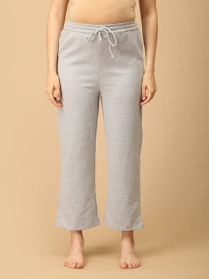 WFH Grey Maternity And Nursing Hoodie Pajama Loungewear Set