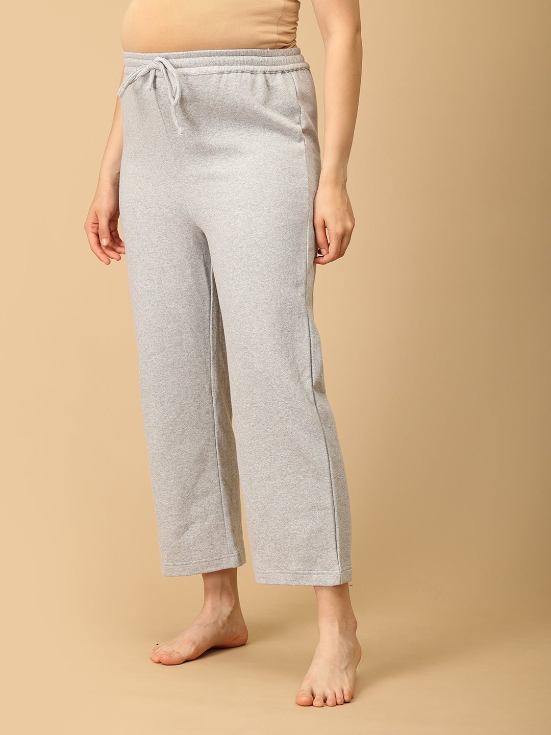 WFH Grey Maternity And Nursing Hoodie Pajama Loungewear Set